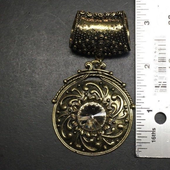 Slider Pendant Retro Mandala Rhinestone For Necklace Or Scarf - Picture 5 of 5